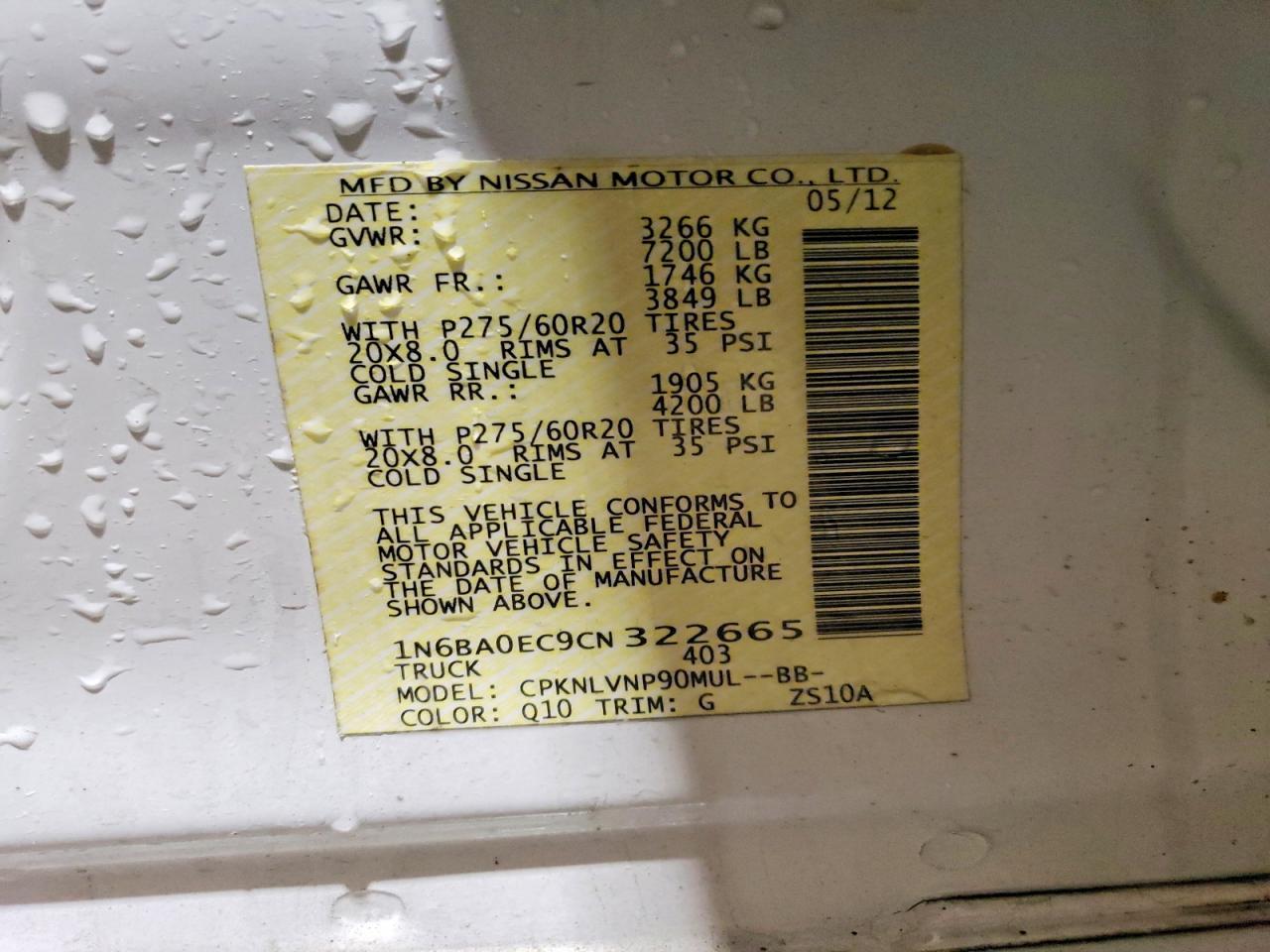 2012 Nissan Titan SV