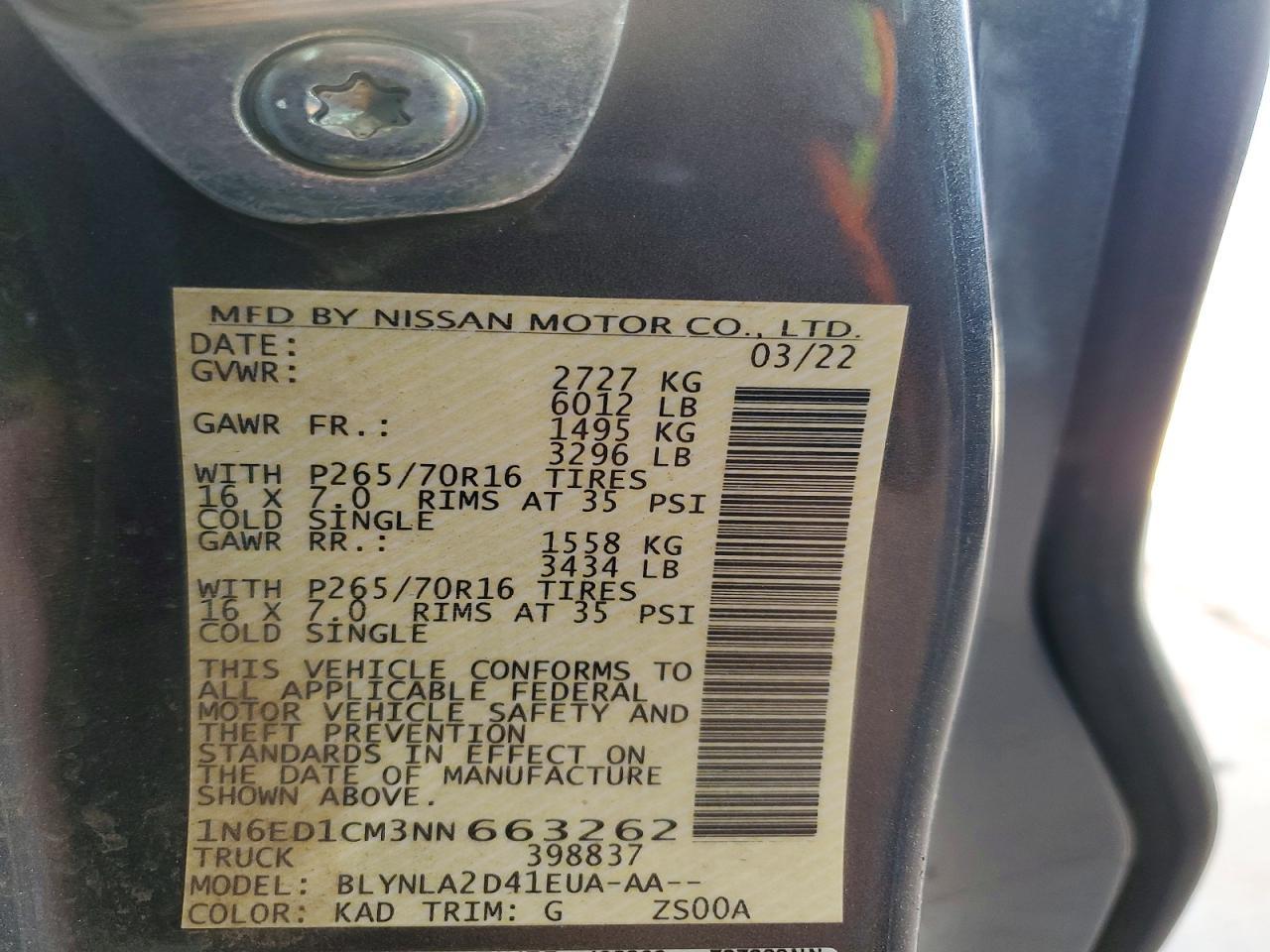 2022 Nissan Frontier S