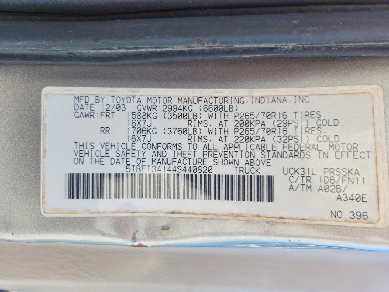 2004 Toyota Tundra SR5