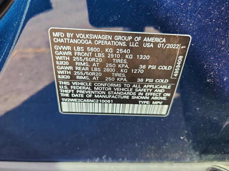 2022 Volkswagen Atlas Cross Sport se
