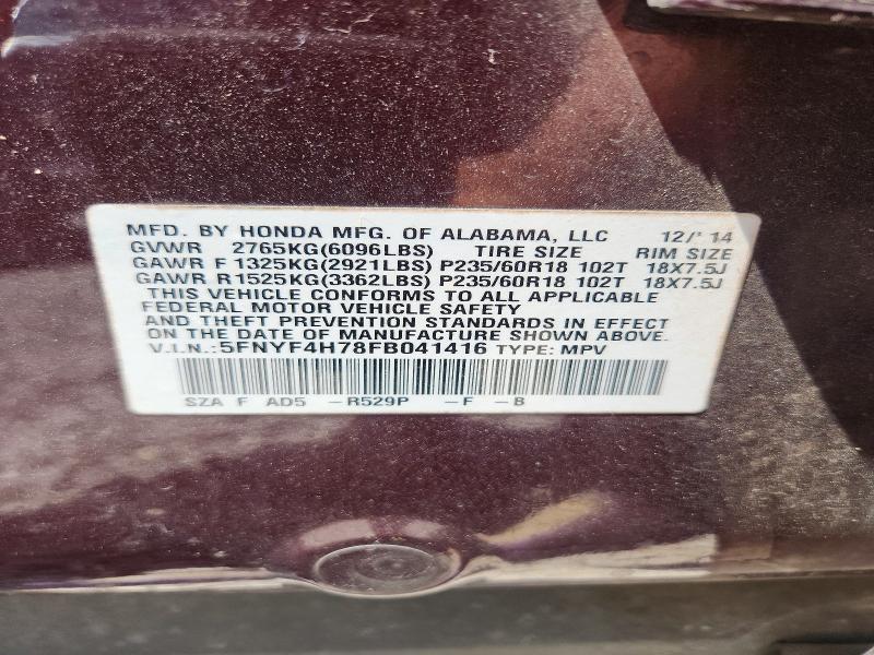 2015 Honda Pilot Exln