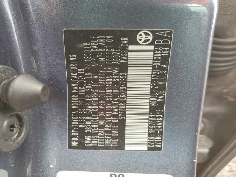 2019 Toyota Corolla le