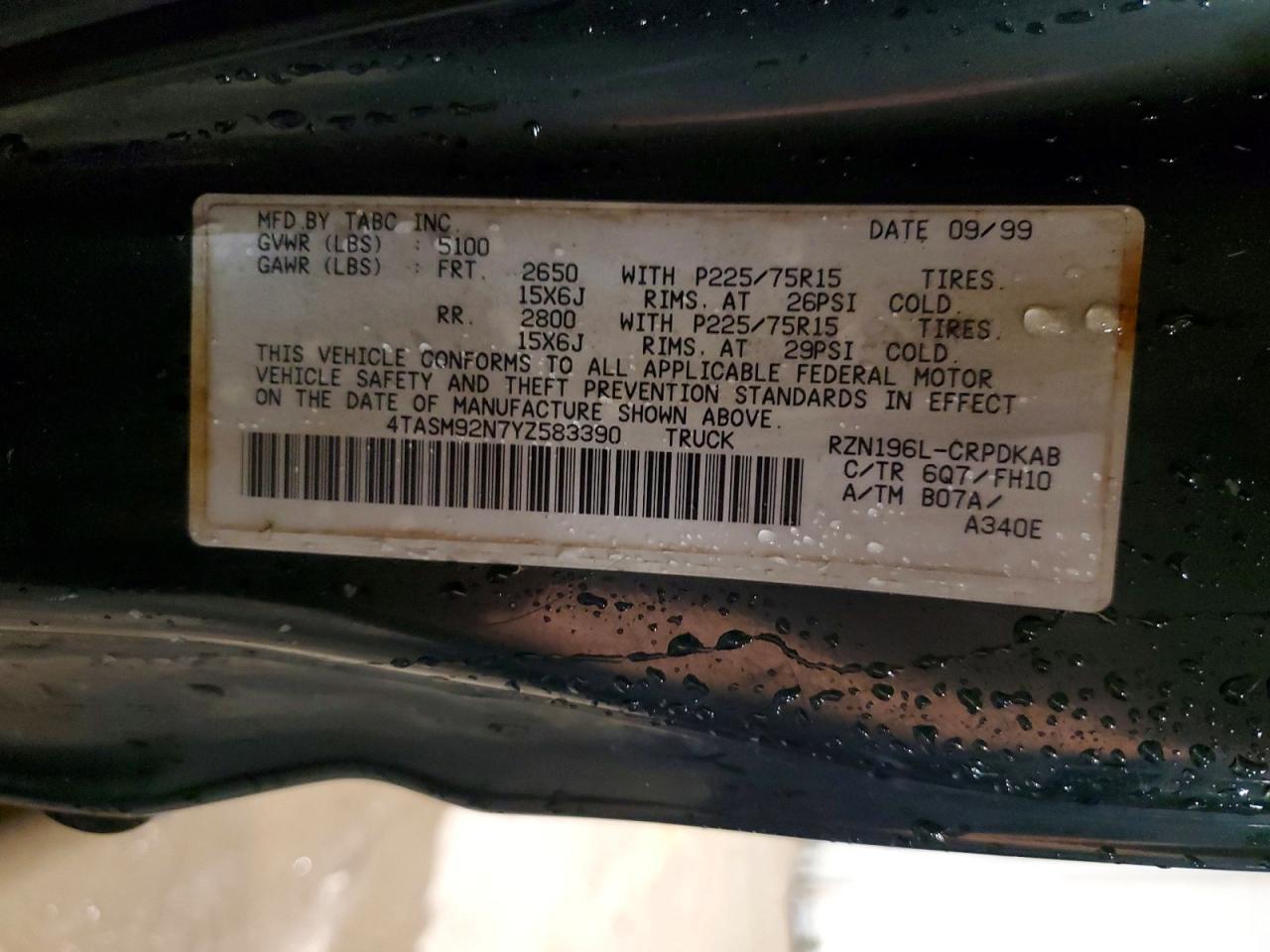 2000 Toyota Tacoma Prerunner
