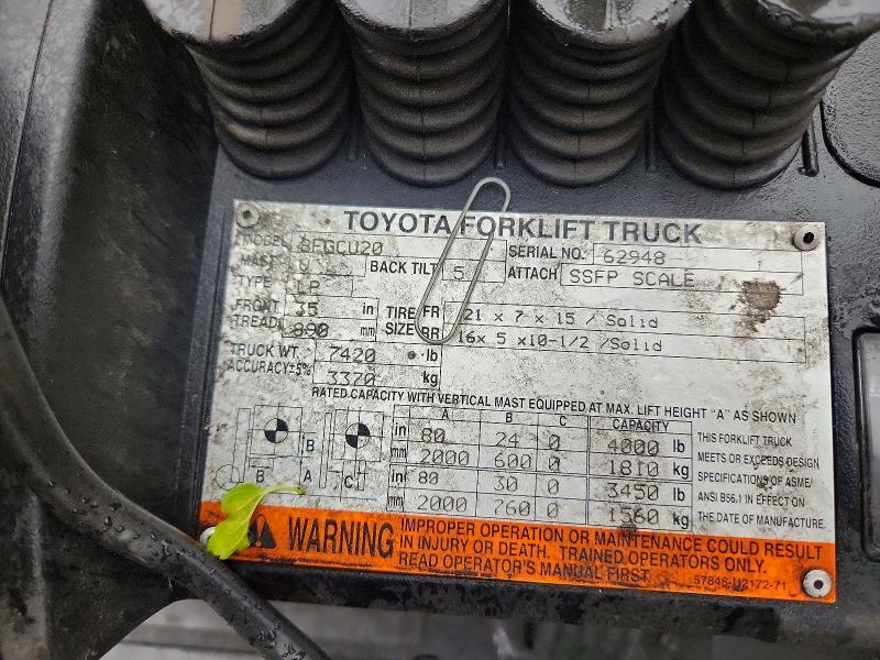2014 Toyota TA 8FGCU20 Forklift