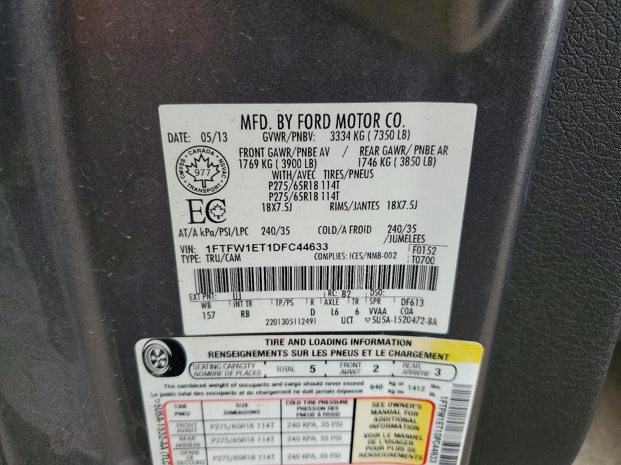 2013 Ford F150 Supercrew