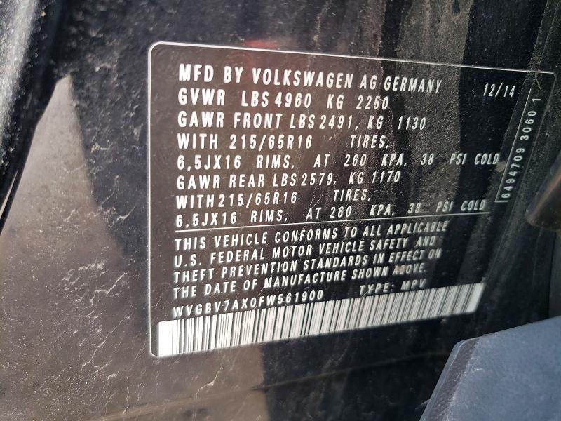 2015 Volkswagen Tiguan s