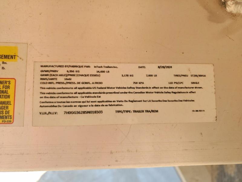 2025 Intech FD-306 Enclosed Cargo Trailer