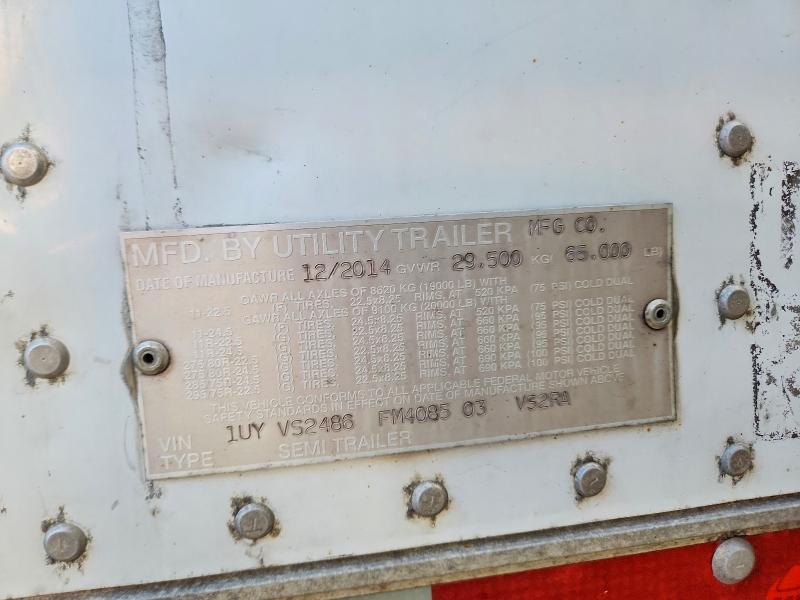 2015 Utility VS2RA Refrigerated Van Trailer