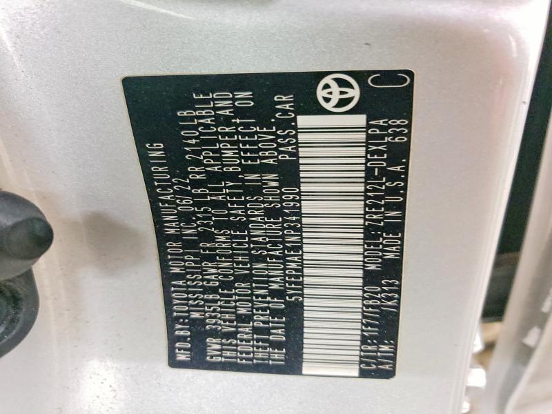 2022 Toyota Corolla le