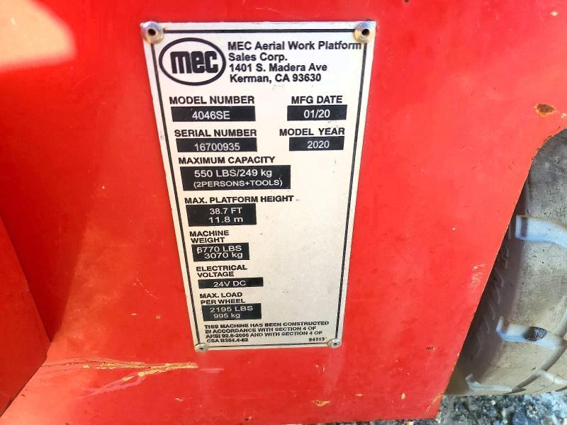 2020 MEC 4046se Scissor Lift