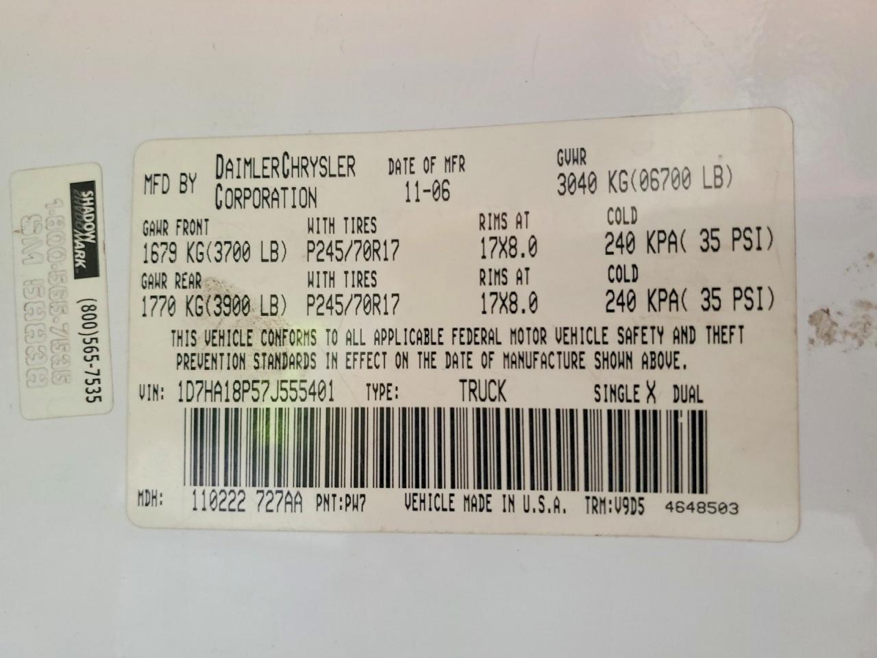 2007 Dodge RAM 1500 ST