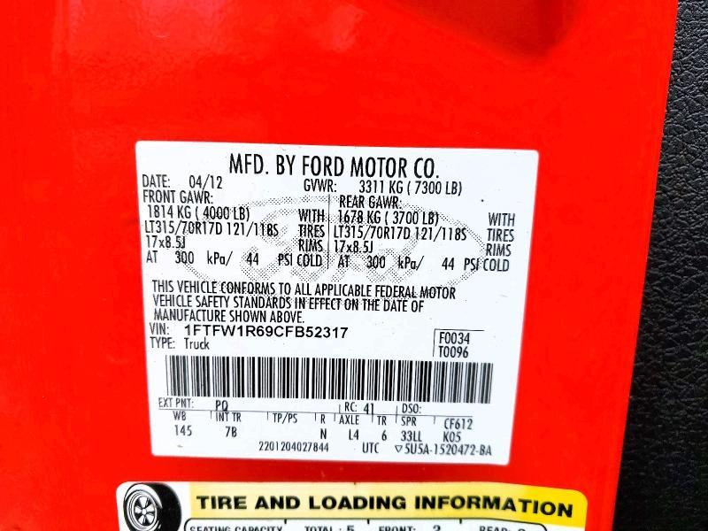 2012 Ford F150 SVT Raptor