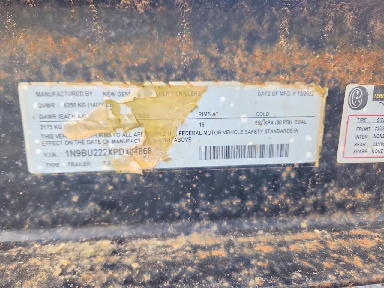 2023 New Generation Equipment Trailer