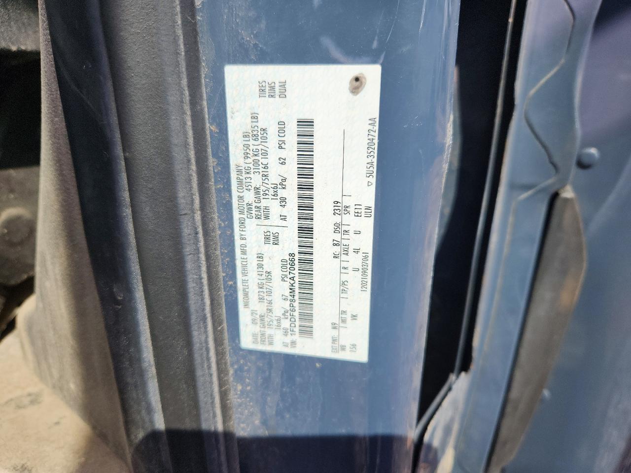 2021 Ford Transit T-350 Delivery Truck
