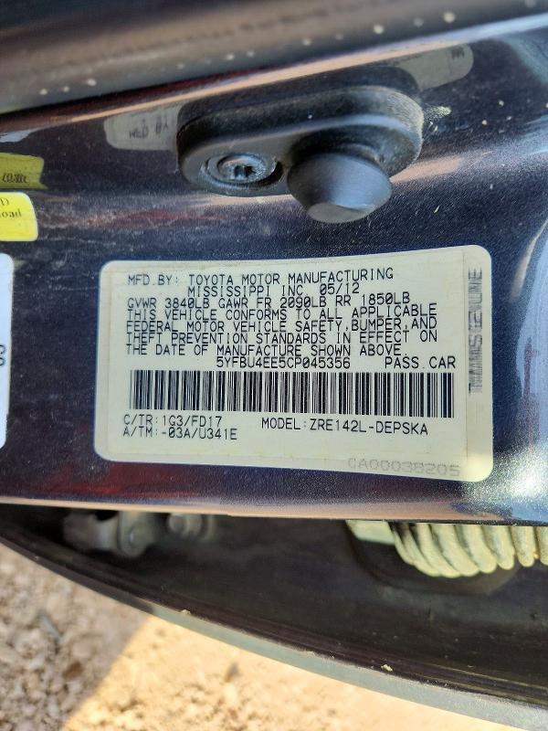 2012 Toyota Corolla s