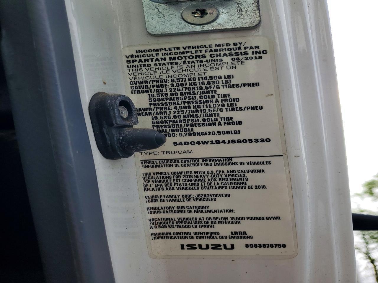 2018 Isuzu NPR HD Delivery Truck