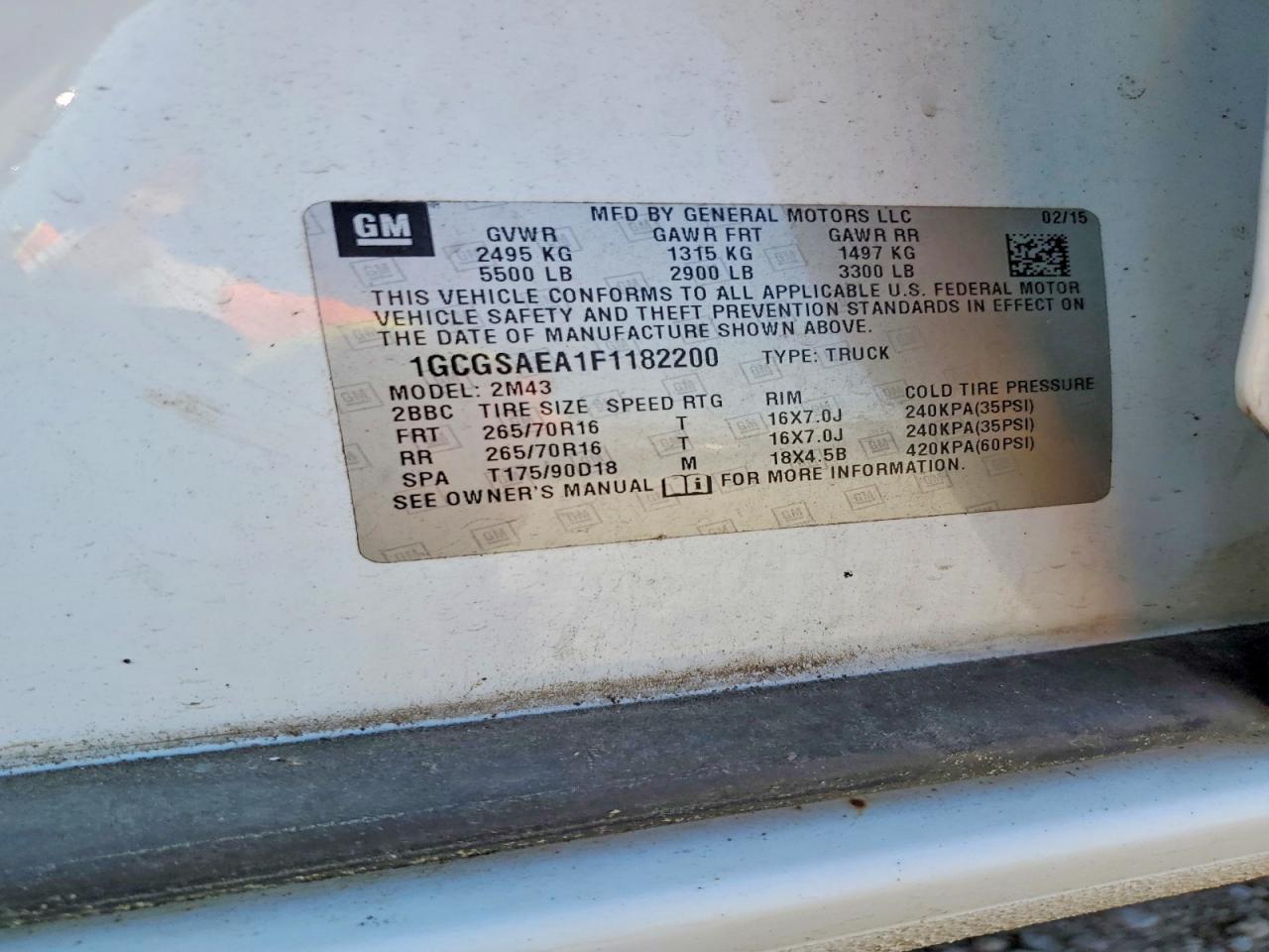 2015 Chev Colorado