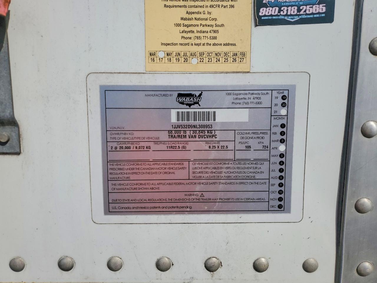 2022 Wabash Dvcvhpc DRY Van Trailer