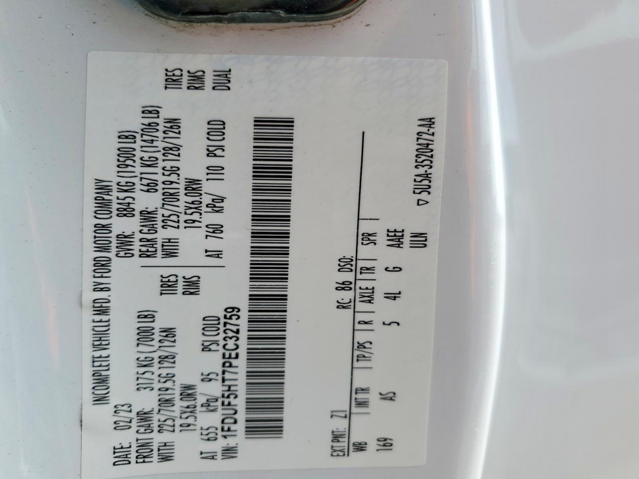 2023 Ford F550 Super Duty Dump Truck