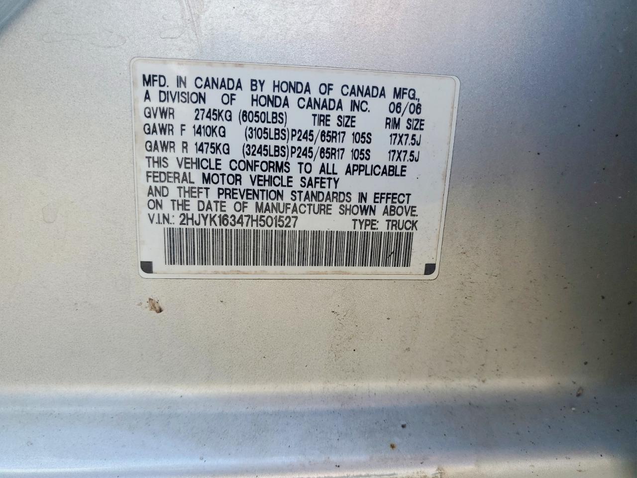 2007 Honda Ridgeline RTX