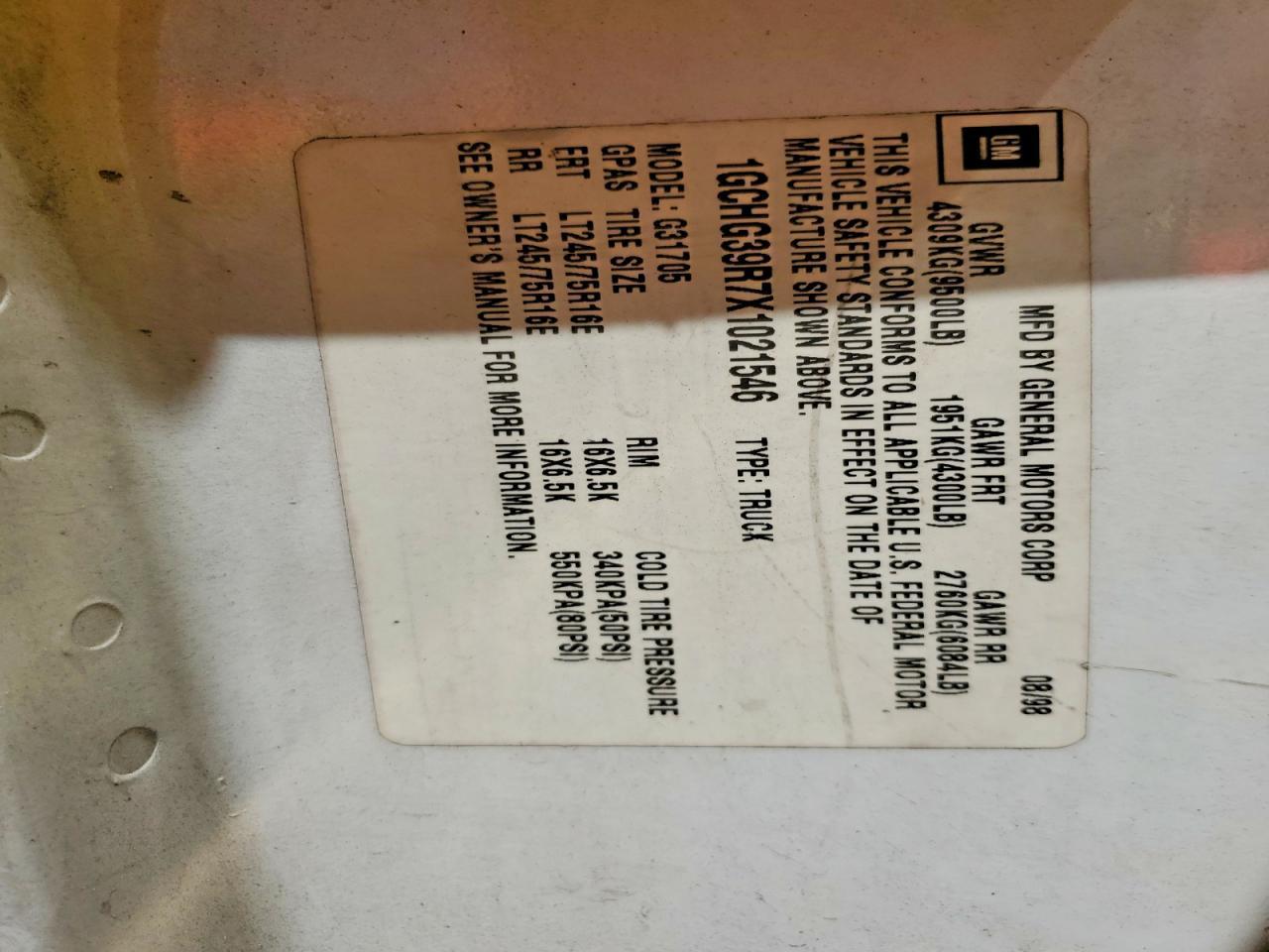 1999 Chev Express G3500