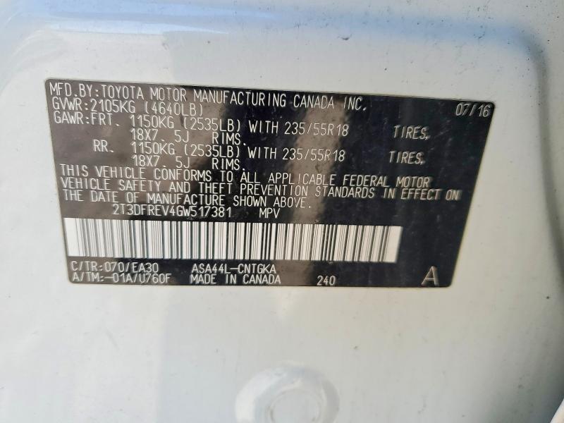 2016 Toyota Rav4 Limited