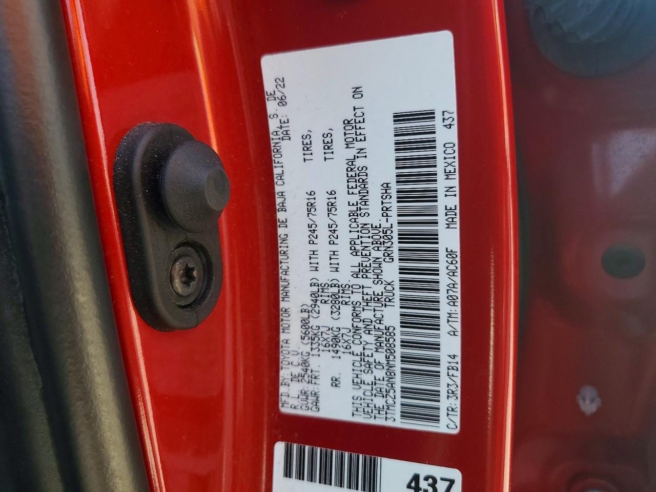 2022 Toyota Tacoma SR V6