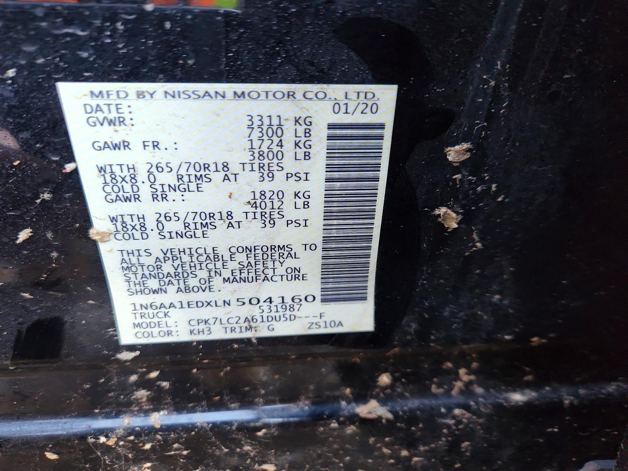 2020 Nissan Titan SV