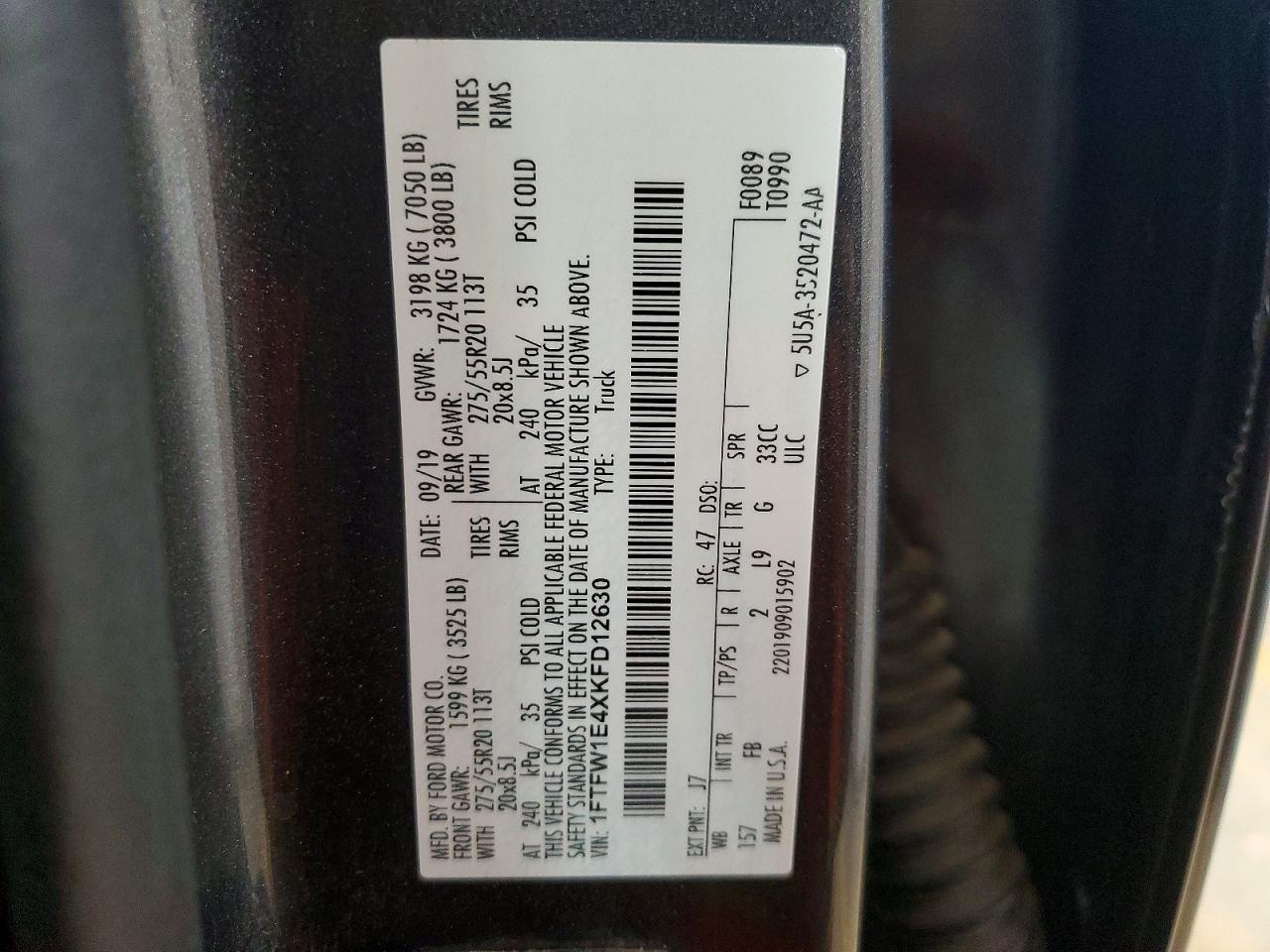 2019 Ford F150 Supercrew