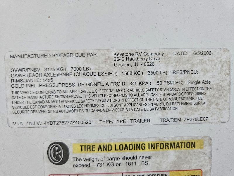 2007 Keystone Zeppeline Camper