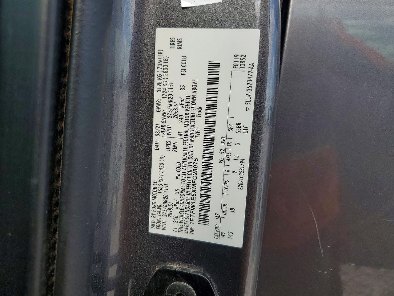 2021 Ford F150 Supercrew