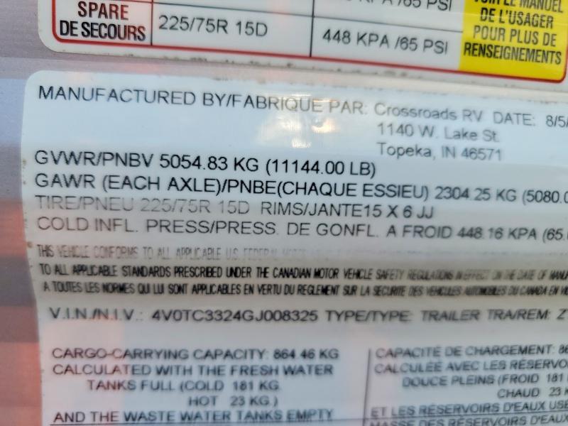 2016 Crossroads Zinger Camper