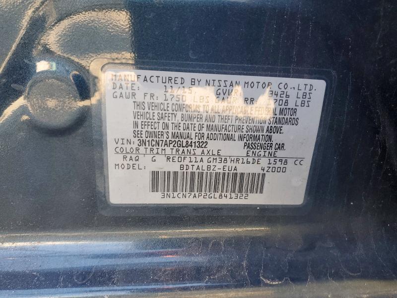 2016 Nissan Versa 1.6 sv