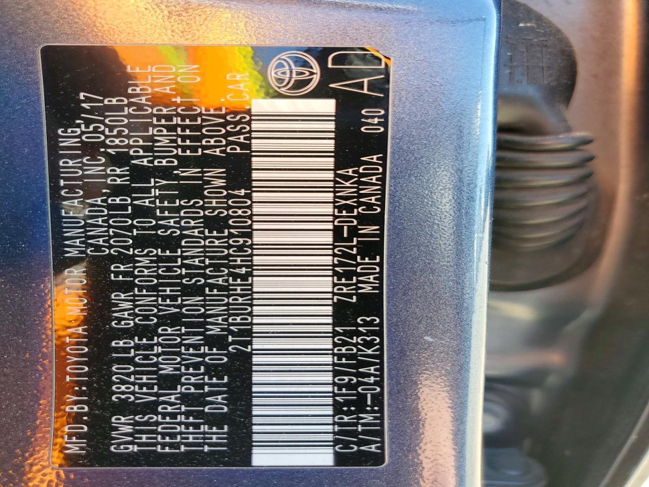 2017 Toyota Corolla le