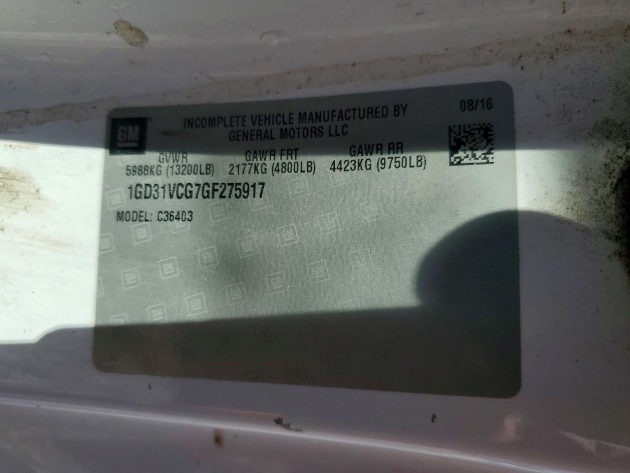 2016 GMC Sierra C3500