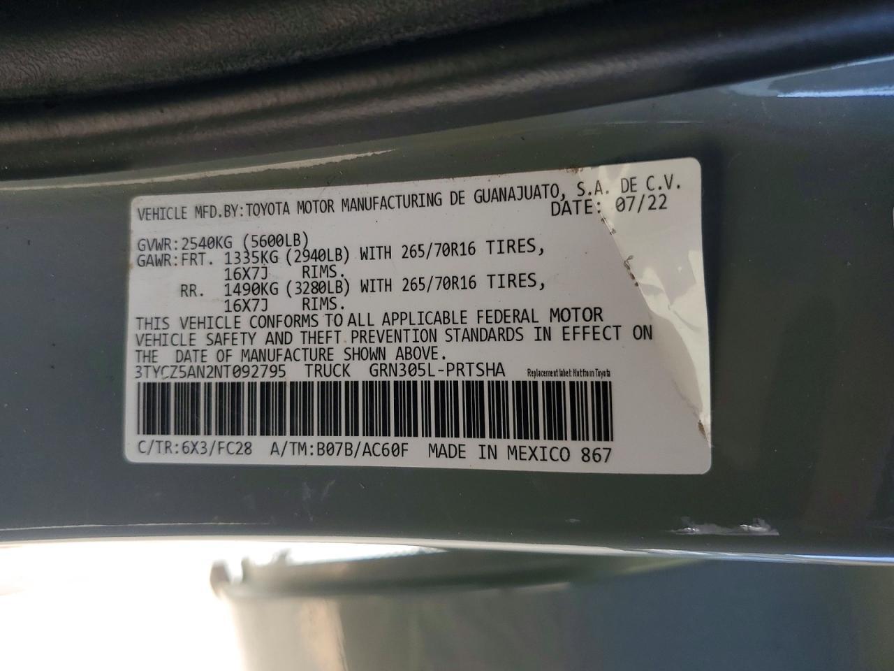 2022 Toyota Tacoma SR5 V6
