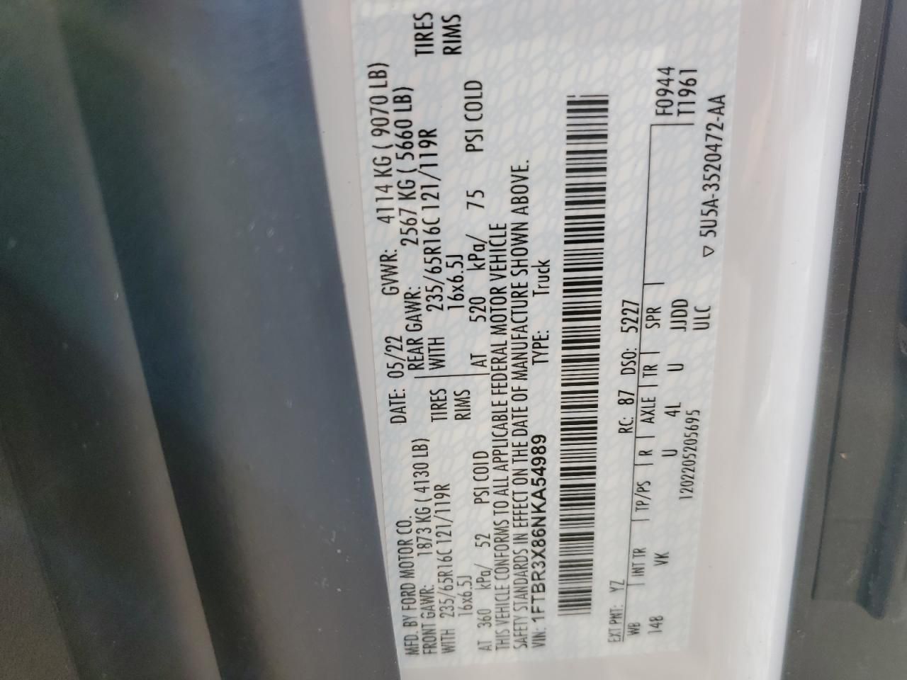 2022 Ford Transit T-250