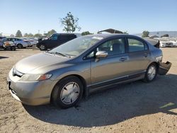 Honda salvage cars for sale: 2007 Honda Civic Hybrid