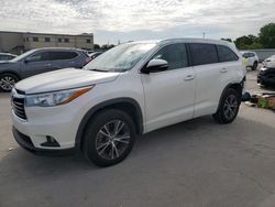 2016 Toyota Highlander XLE en venta en Wilmer, TX