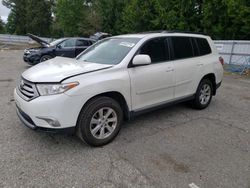 Salvage cars for sale from Copart Arlington, WA: 2013 Toyota Highlander Base