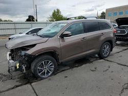 Salvage cars for sale from Copart Littleton, CO: 2019 Toyota Highlander SE