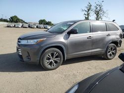 Salvage cars for sale from Copart San Martin, CA: 2017 Toyota Highlander LE