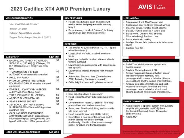 2023 Cadillac XT4 Premium Luxury