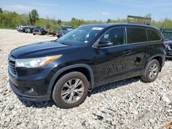 Toyota Highlander salvage cars for sale: 2015 Toyota Highlander XLE