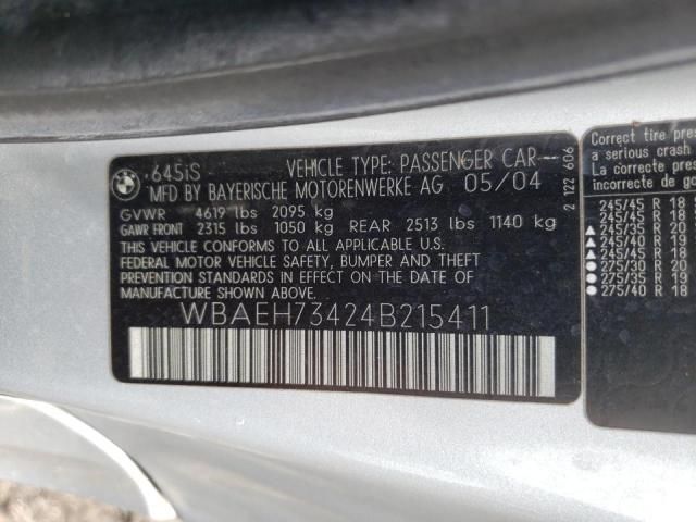 2004 BMW 645 CI Automatic