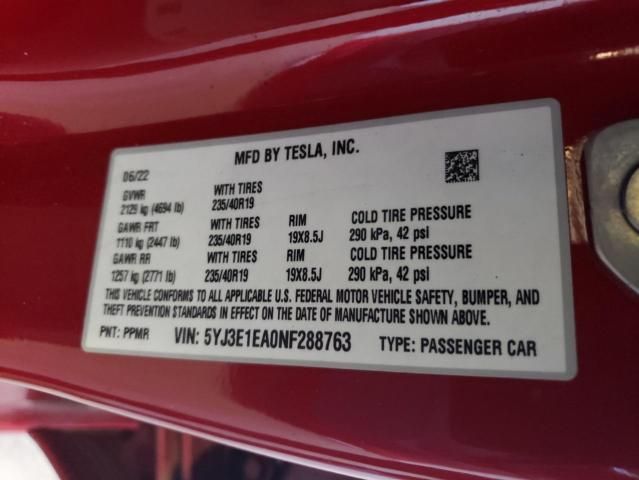 2022 Tesla Model 3