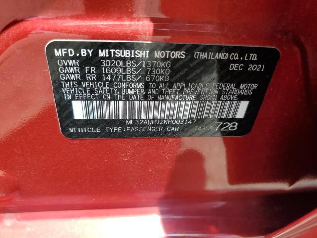 2022 Mitsubishi Mirage es