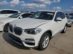 2019 BMW X3 SDRIVE30I en venta en Grand Prairie, TX