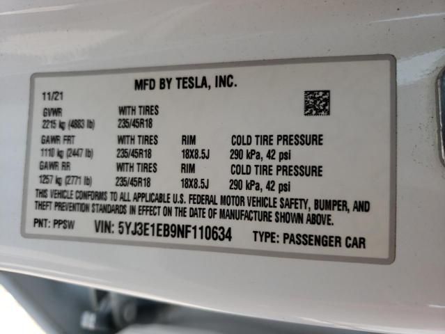 2022 Tesla Model 3