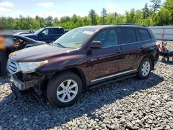 Salvage cars for sale from Copart Windham, ME: 2012 Toyota Highlander Base
